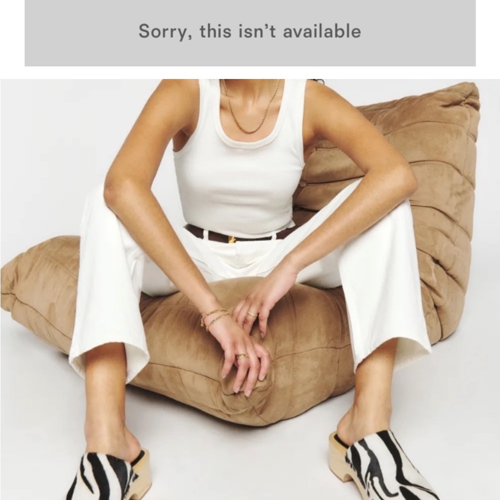 Reformation pony hair clogs